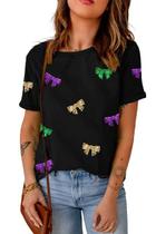 Camiseta Opemiby Mardi Gras estampada para festa de carnaval feminina