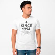 Camiseta Original Playstation Retrô Since 1994 Geek Gamer Branca Original Tamanho GG