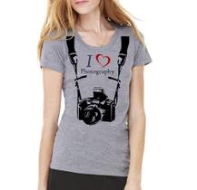 Camiseta ou Baby Look Fotografo I Love Photography Eu amo Fotografia