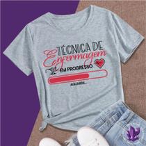 Camiseta ou Baby Look Profissões Estudante Técnica de Enfermagem Camiseta ou Baby Look Profissões Estudante Técnica de Enfermagem