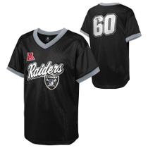 Camiseta Outerstuff Las Vegas Raiders Juvenil com Decote em V Camiseta Outerstuff Las Vegas Raiders Juvenil com Decote em V