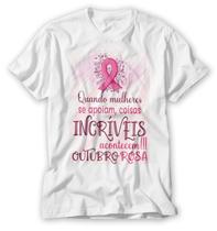 Camiseta Outubro Rosa As Mulheres Devem se Apoiar Prevenção