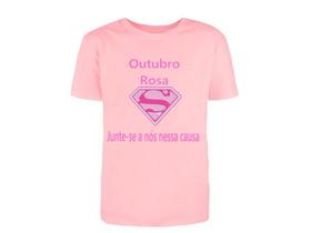 Camiseta Outubro Rosa Blusa Contra Câncer de Mama Campanha