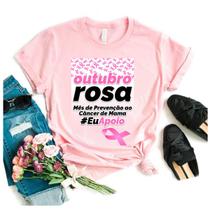 Camiseta outubro rosa blusa mês de combate ao cancer de mama