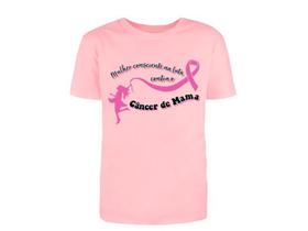 Camiseta Outubro Rosa Contra Câncer de Mama Cura Fé