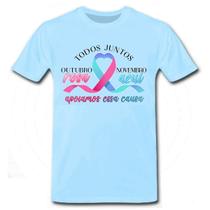 Camiseta Outubro Rosa e Novembro Azul Camisa Unissex Blusa Campanha Contra Câncer Mama e Próstata