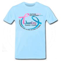 Camiseta Outubro Rosa Novembro Azul Juntos Somos Mais Fortes Campanha Contra Câncer Blusa Camisa