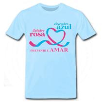 Camiseta Outubro Rosa Novembro Azul Juntos Somos Mais Fortes Campanha Contra Câncer Blusa Camisa