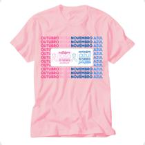 Camiseta outubro rosa novembro azul mês prevenção ao cancer