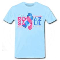 Camiseta Outubro Rosa Novembro Azul Unissex Prevenção Câncer Blusa Branca Rosa ou Azul Escolha