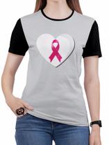 Camiseta Outubro Rosa PLUS SIZE Feminina Cancer Blusa Branco