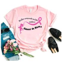 Camiseta Outubro Rosa T-shirt Blusa Campanha Contra O Câncer Mama