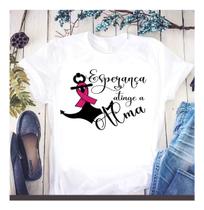 Camiseta Outubro Rosa Unissex Blusa Campanha Luta Contra O Câncer Rosa ou Branca