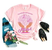 Camiseta Outubro Rosa Unissex Branca Ou Rosa Tshit Blusa Top Blusinha Novembro Azul