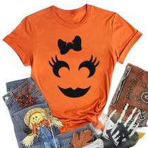 Camiseta Ovazly, fantasia feminina de Halloween, estampa de abóbora Camiseta Ovazly, fantasia feminina de Halloween, estampa de abóbora