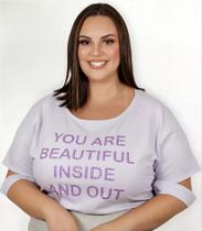 Camiseta Overside Verão Tam Especial Plus Size Feminina Camiseta Overside Verão Tam Especial Plus Size Feminina
