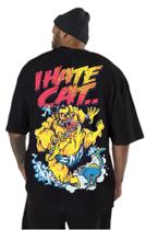 Camiseta oversize luken lk estampada I HAT CAT