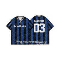 Camiseta Oversize Masculina Kpop Stay Karma Para Fãs Do Álbum Felix Bangchan Hyunjin Streetwear
