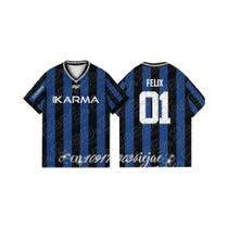 Camiseta Oversize Masculina Kpop Stay Karma Para Fãs Do Álbum Felix Bangchan Hyunjin Streetwear
