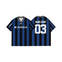 Camiseta Oversize Masculina Kpop Stay Karma Para Fãs Do Álbum Felix Bangchan Hyunjin Streetwear
