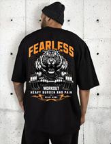 Camiseta Oversized Academia Unissex Larga Fearless
