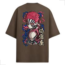 Camiseta Oversized Anime Demon Slayer Akaza Kimetsu No Yaiba