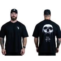 Camiseta Oversized Anti cardio Caveira Top Maromba Academia Camisão