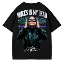 Camiseta Oversized Argy Voices in My Head - Preto - 100% Algodão Camiseta Oversized Argy Voices in My Head - Preto - 100% Algodão
