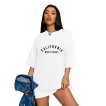 Camiseta Oversized Camisa Feminina California West Coast Treino 100% algodão