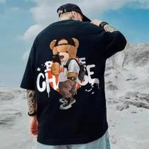 Camiseta Oversized Change Teddy EC Masculina Estampa De Urso