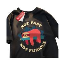 Camiseta Oversized Com Estampa De Sloth, Estilo Hip Hop, Manga Curta, Verão, Algodão, Casual, Top