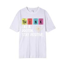 Camiseta Oversized De Algodão Com Estampa De Alta Qualidade: Design Científico Engraçado De Proton