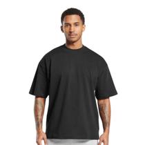 Camiseta Oversized de Algodão Masculina Ideal para Academia e Esportes Gola Redonda Lisa