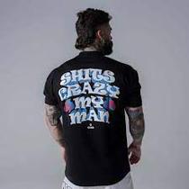 Camiseta oversized dino shits crazy preta mith