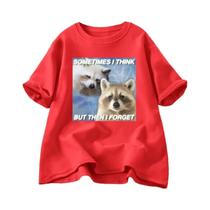 Camiseta Oversized Engraçada Com Gato Guaxinim E Lixo, Estilo Meme De Humor Negro: Alguma Vez Penso,