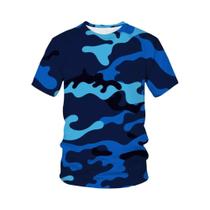 Camiseta Oversized Estampada Em 3D Camuflada Harajuku Masculina E Feminina De Verão Manga Curta Moda
