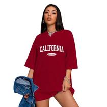 Camiseta Oversized Feminina California Camisão Over Larga