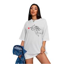 Camiseta Oversized Feminina Cupido Treino Academia Maromba