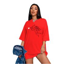 Camiseta Oversized Feminina Cupido Treino Academia Maromba