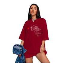 Camiseta Oversized Feminina Cupido Treino Academia Maromba