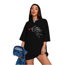 Camiseta Oversized Feminina Cupido Treino Academia Maromba