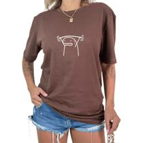 Camiseta Oversized Feminina Flork Academia Camisão Algodão