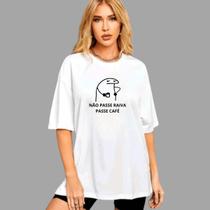 Camiseta Oversized Feminina Flork Passe Café Camisão Over Larga