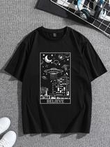 Camiseta Oversized Galáxia Aesthetic Espaço Unissex