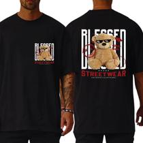 Camiseta Oversized Gola Alta 100% Algodão Unissex Premium