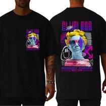 Camiseta Oversized Gola Alta 100% Algodão Unissex Premium