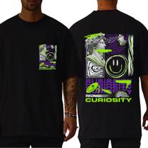 Camiseta Oversized Gola Alta 100% Algodão Unissex Premium