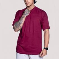 Camiseta Oversized Gola Alta Larga Basic Lisa Streetwear Masculina