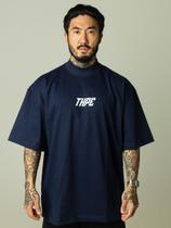 Camiseta Oversized Gola Alta Patterned