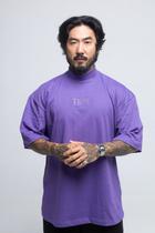 Camiseta Oversized Gola Alta Strass Premium